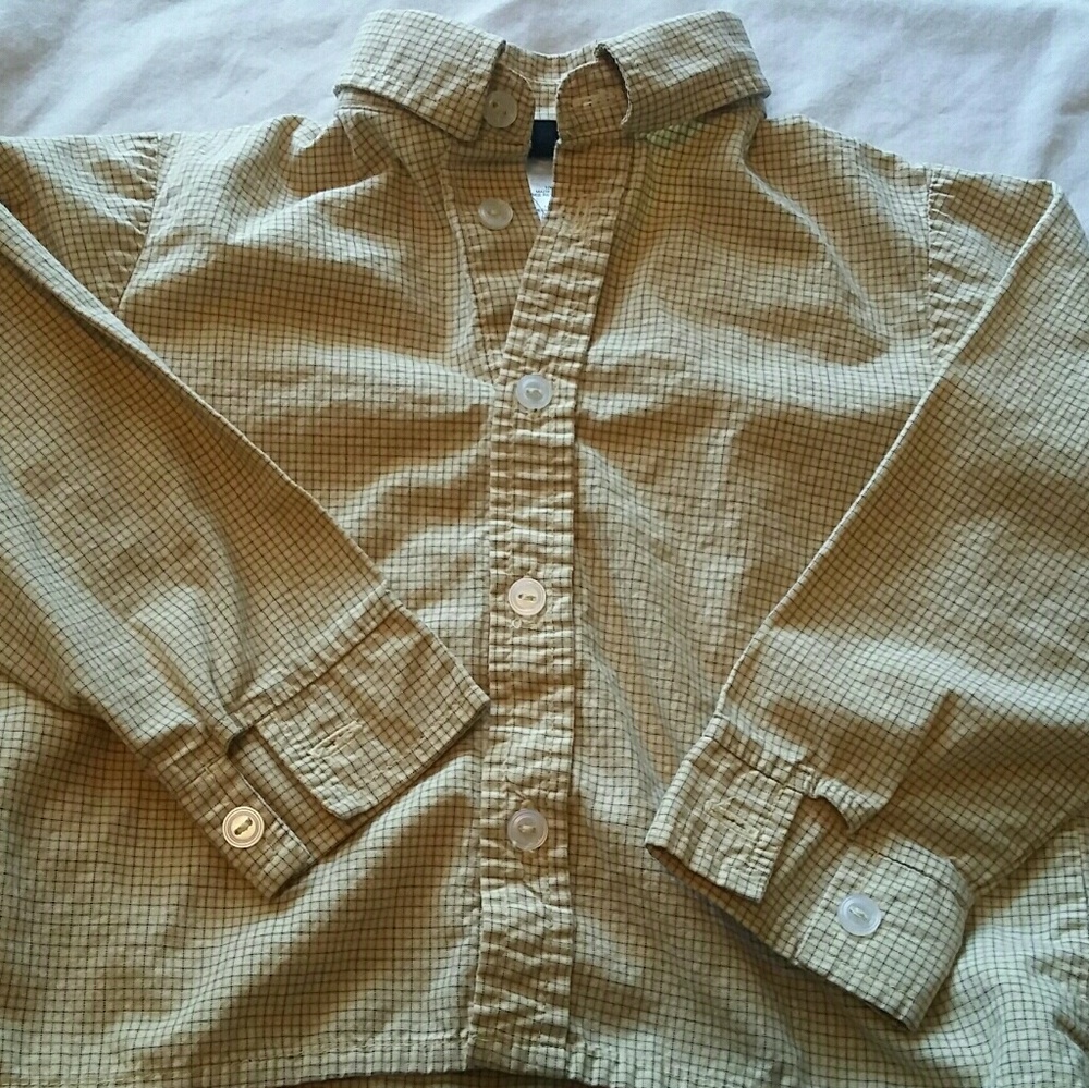 In design boys yellow plaid long sleeve shirt